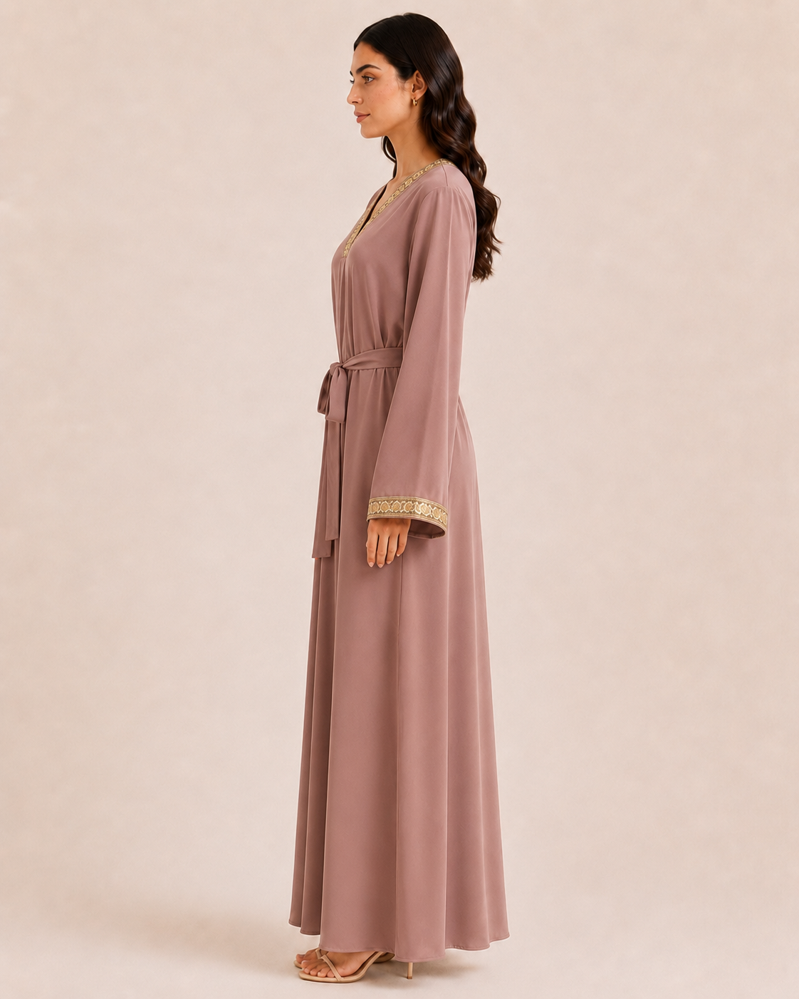 Moroccan Embroidery - Belted Abaya