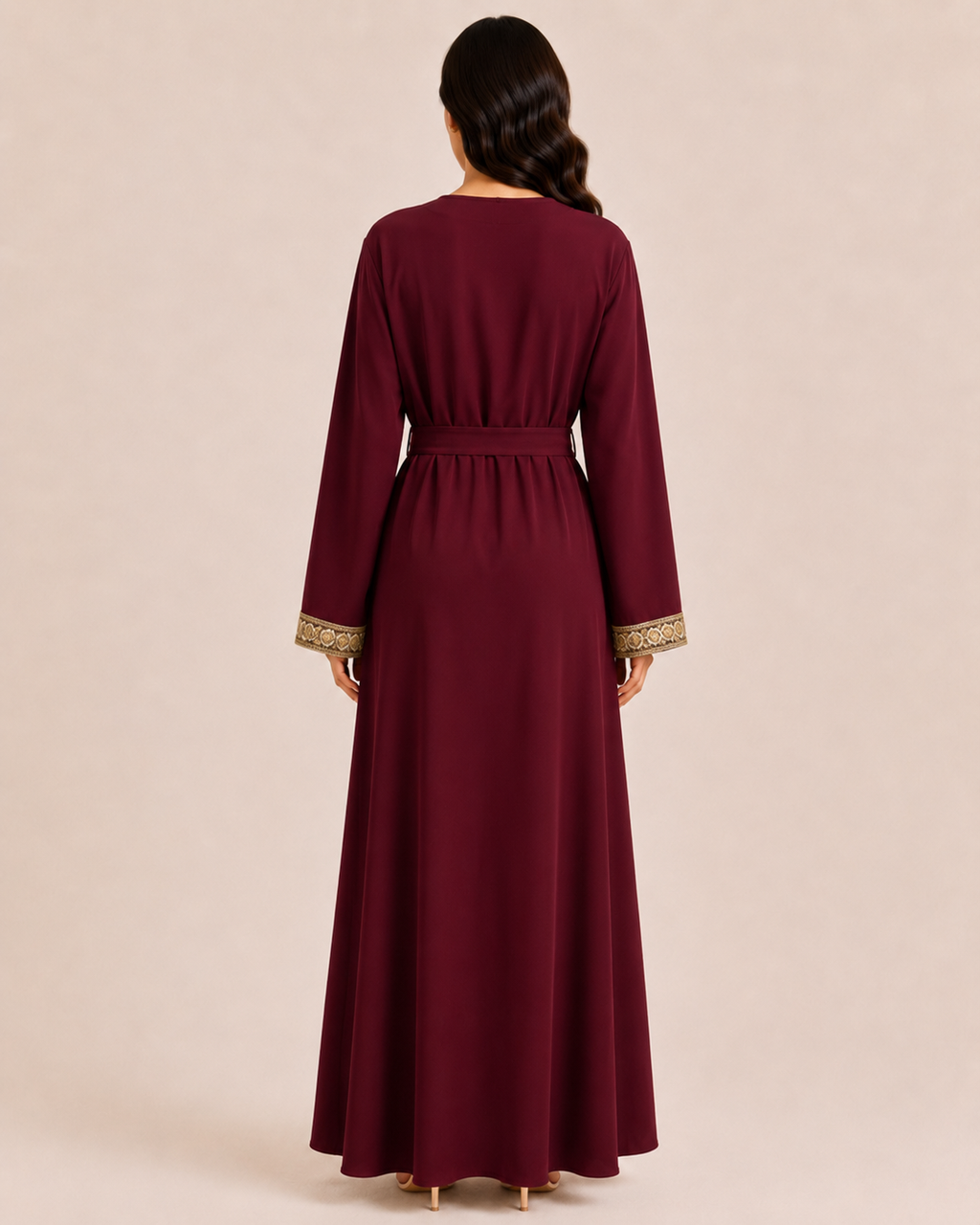 Moroccan Embroidery - Belted Abaya
