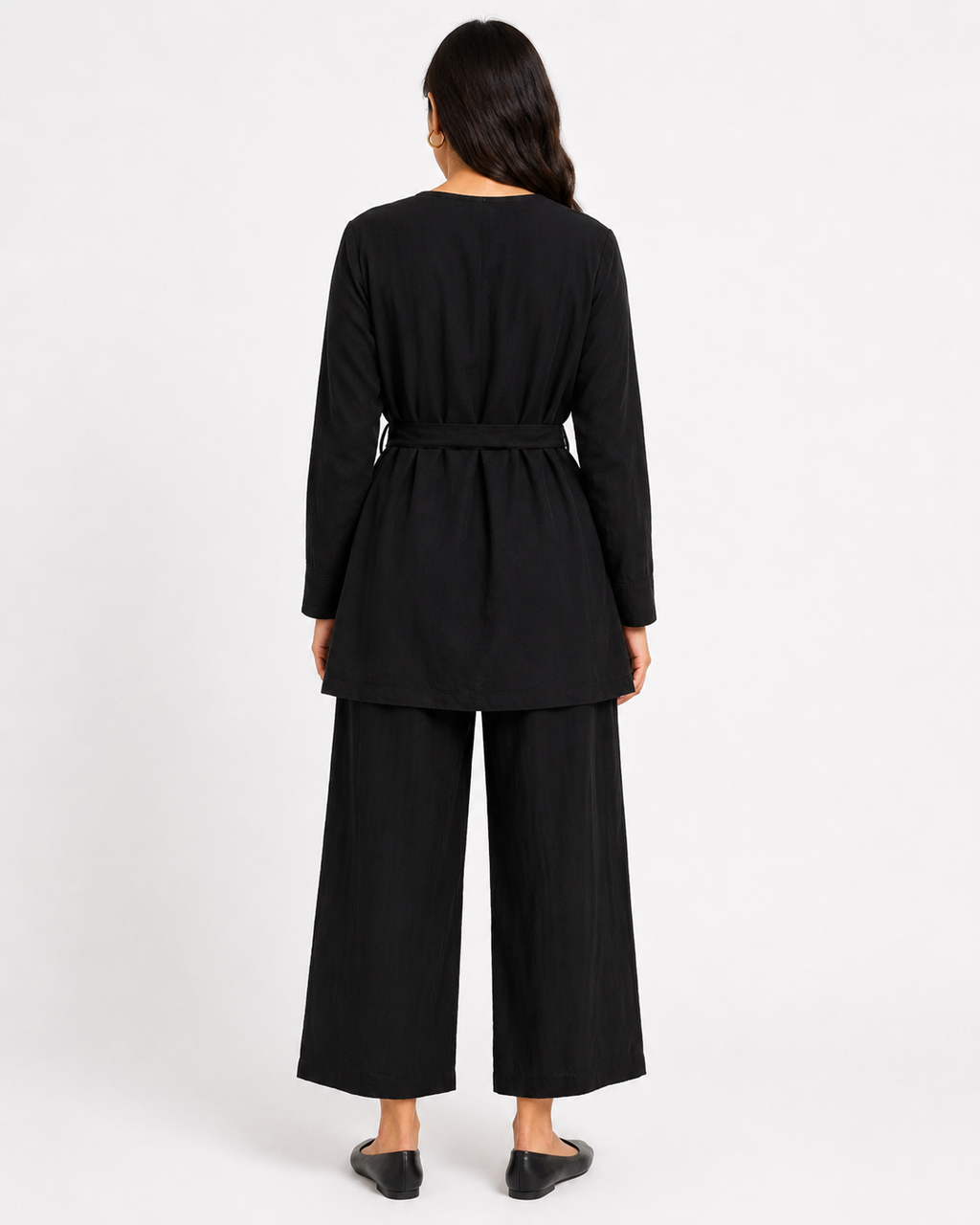 Simple Belted Set - Black