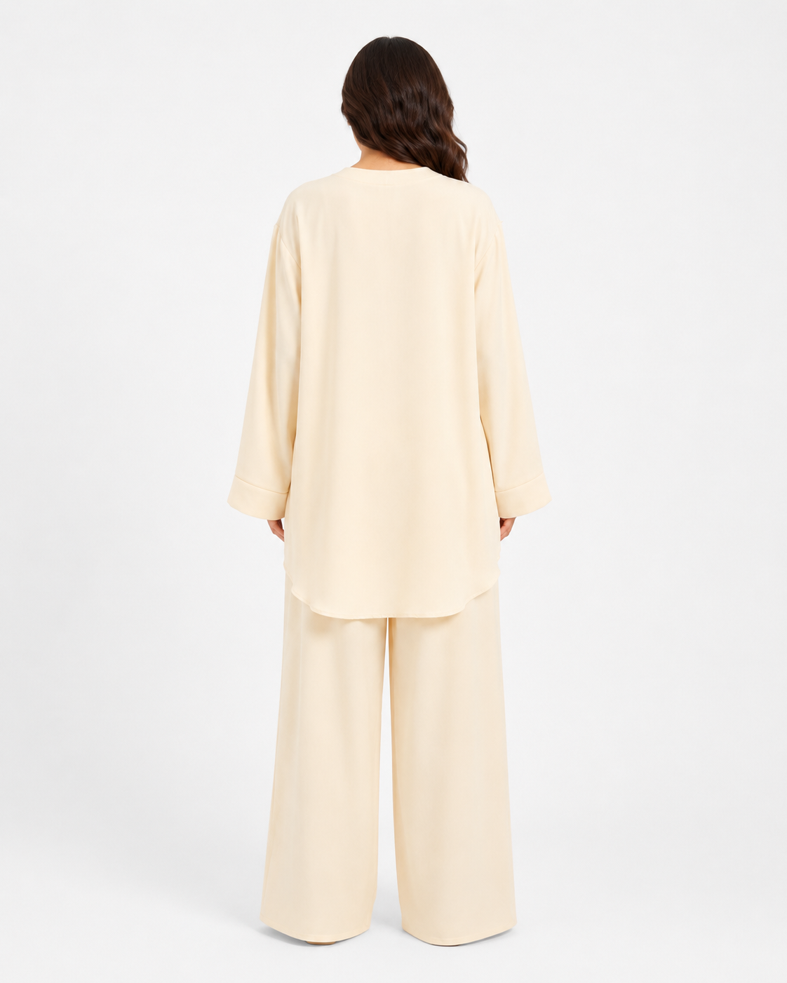 Double Gold Button Detail Set - Cream