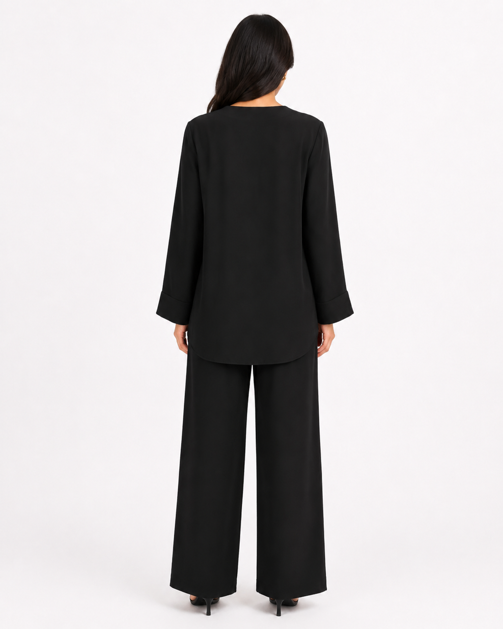 Double Gold Button Detail Set - Black