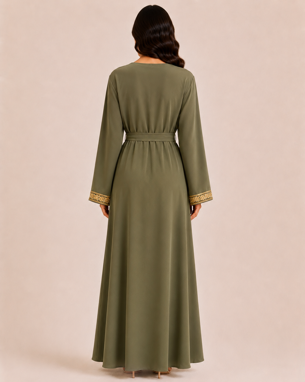 Moroccan Embroidery - Belted Abaya
