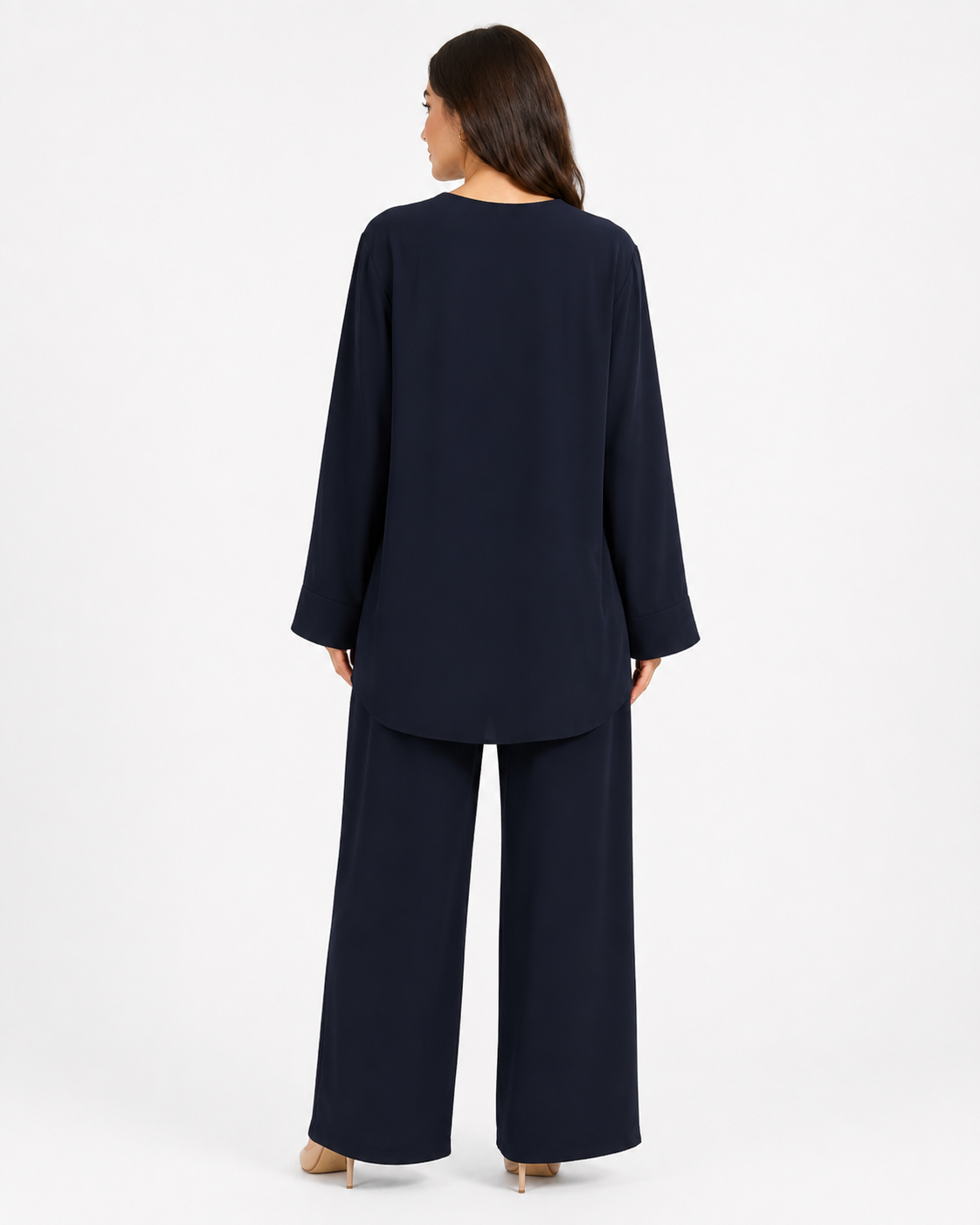 Double Gold Button Detail Set - Navy