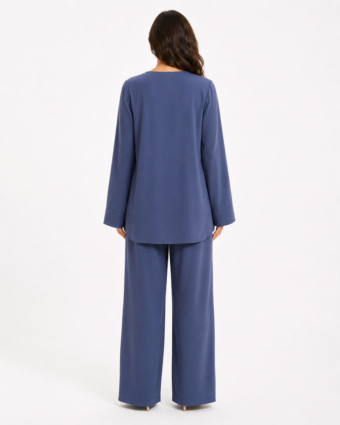 Double Gold Button Detail Set - Blue