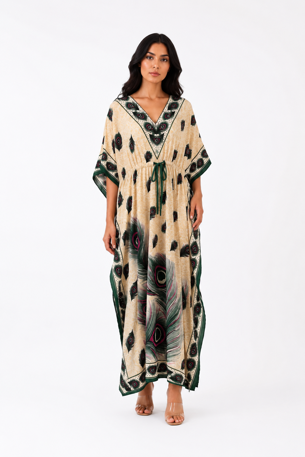 Peacock Kaftan - Green