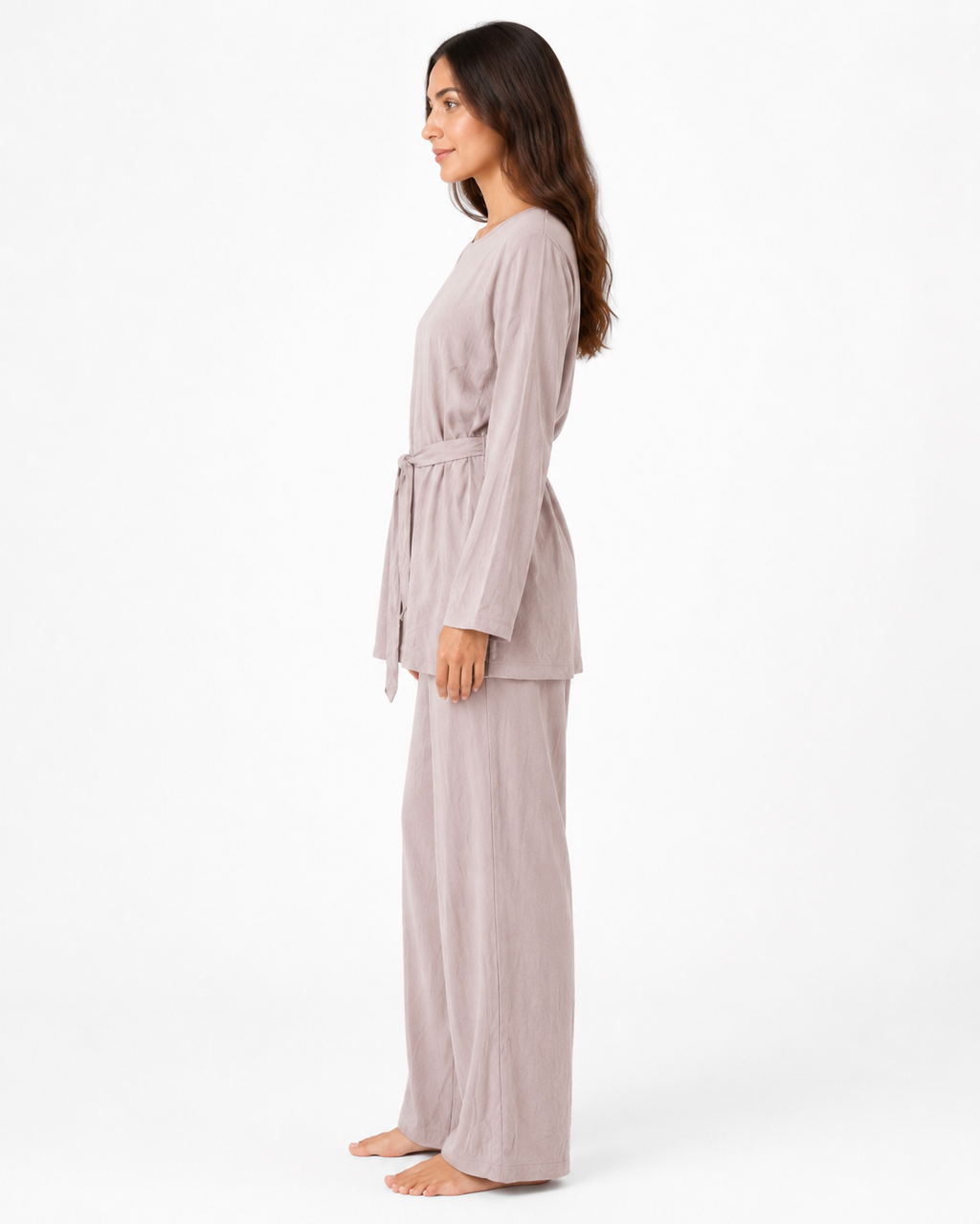Simple Belted Set - Grey