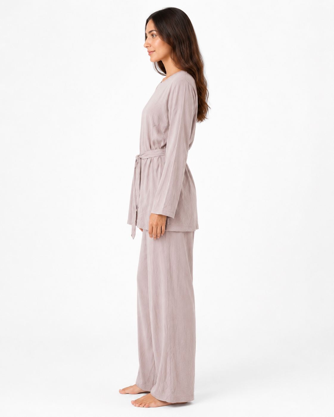 Simple Belted Set - Grey