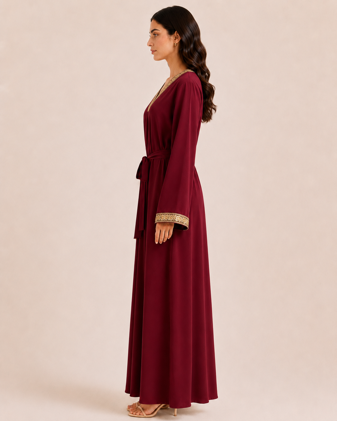 Moroccan Embroidery - Belted Abaya