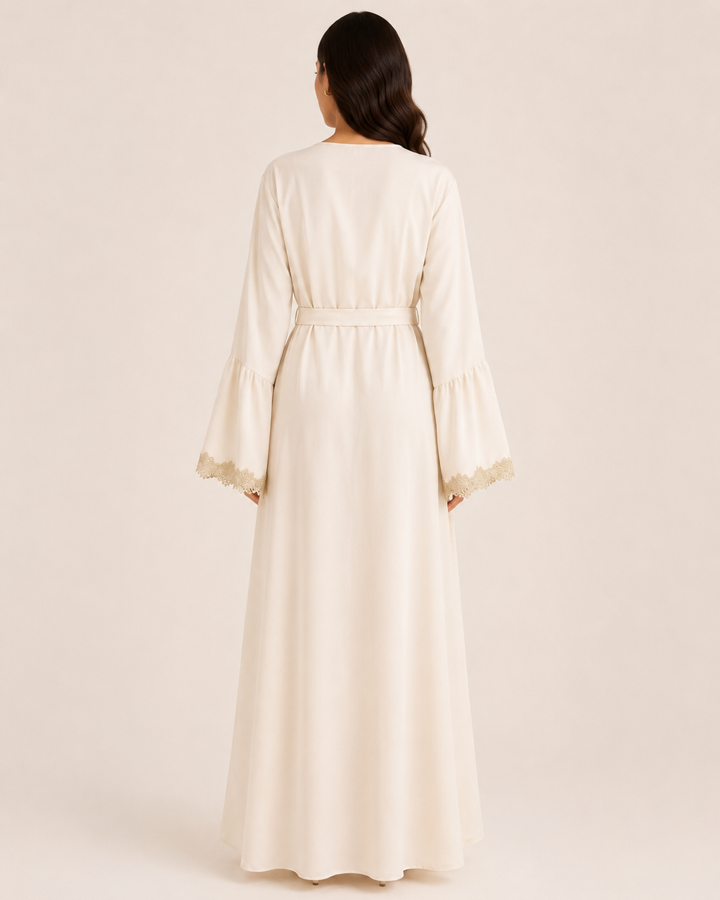 Laced Cuffs of Gold - Belted Abaya