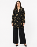 Single Gold Button Detail Set - Black