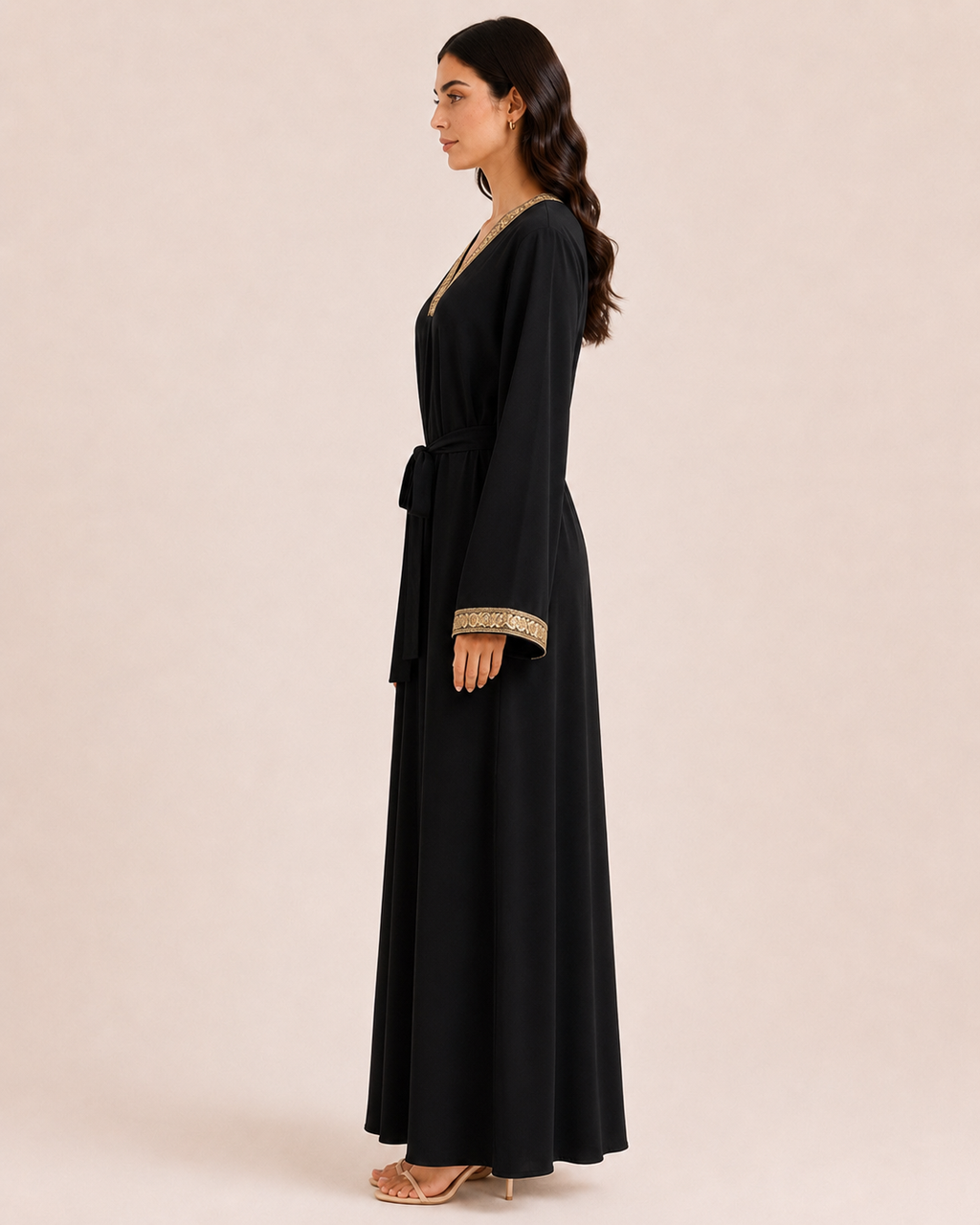 Moroccan Embroidery - Belted Abaya