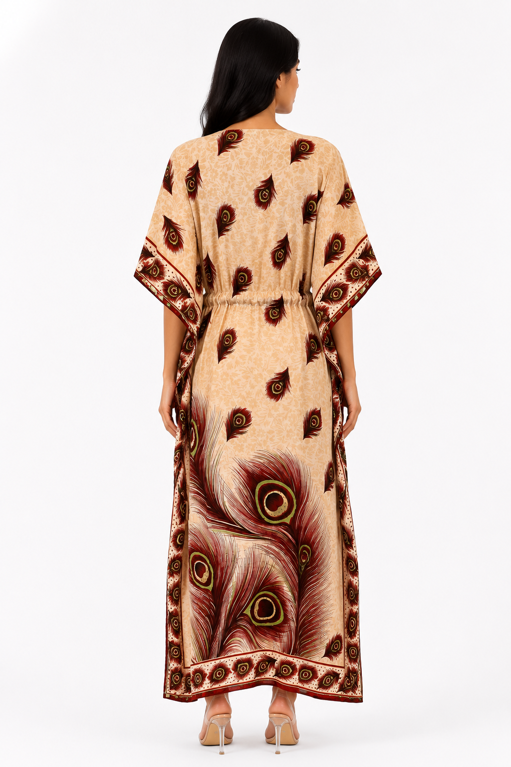 Peacock Kaftan - Red