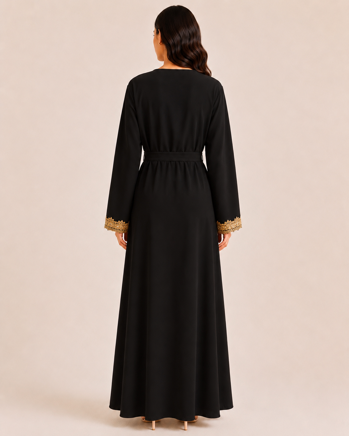 Moroccan Embroidery - Belted Abaya