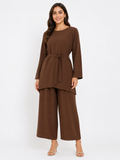 Simple Belted Set - Chocolate