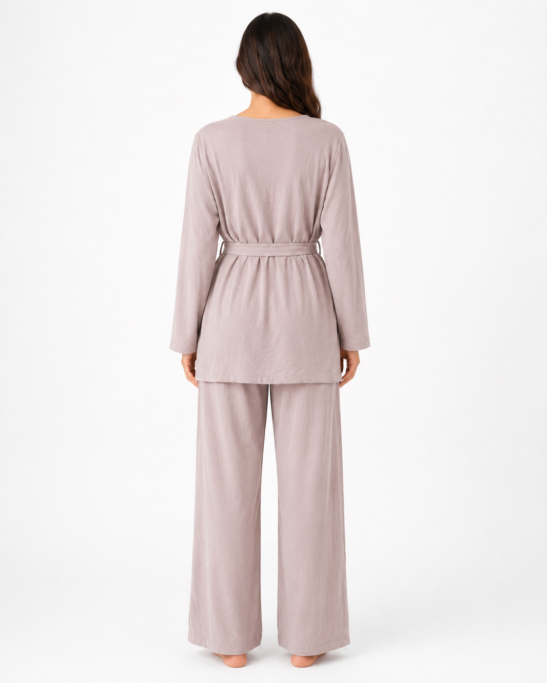 Simple Belted Set - Grey
