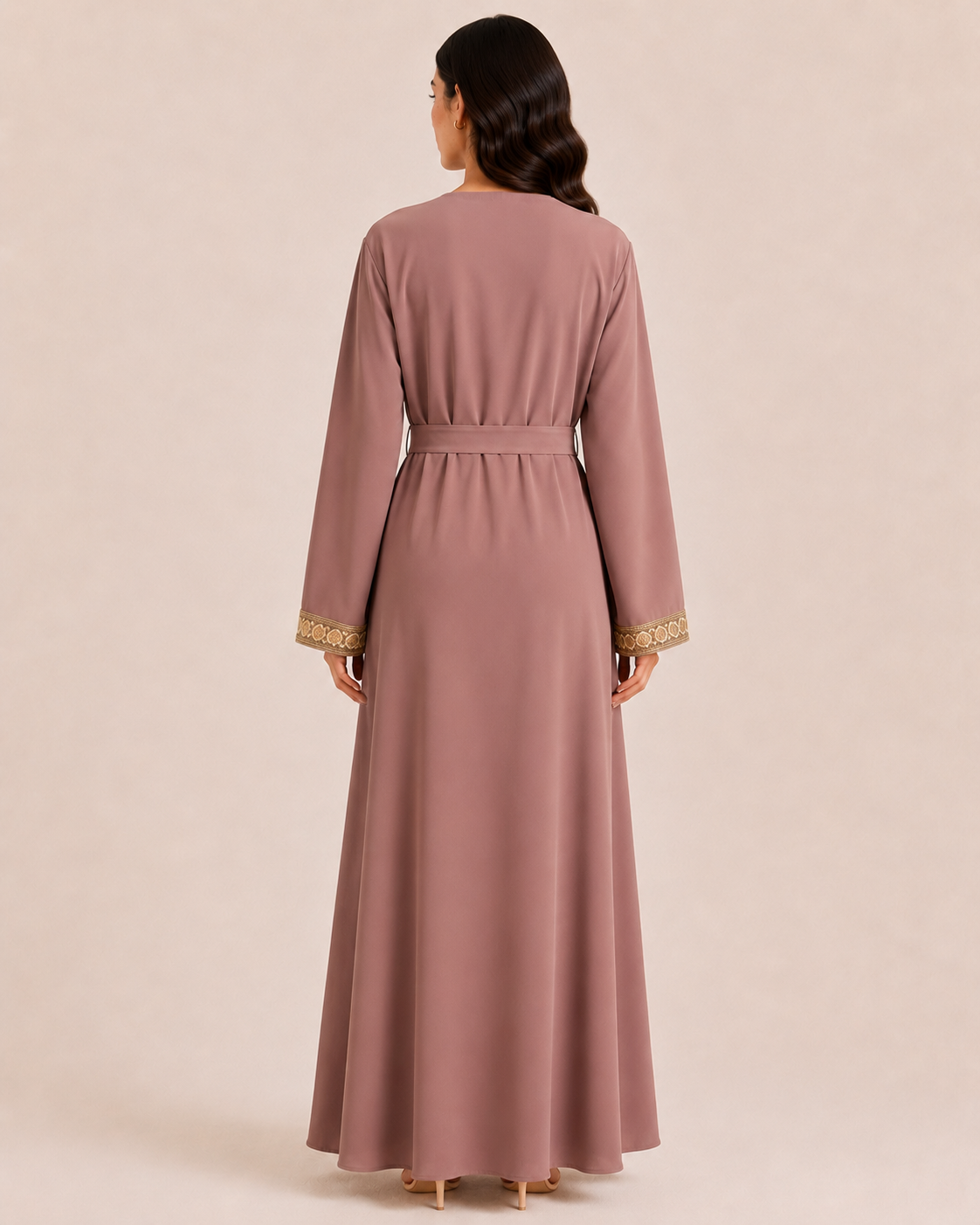 Moroccan Embroidery - Belted Abaya